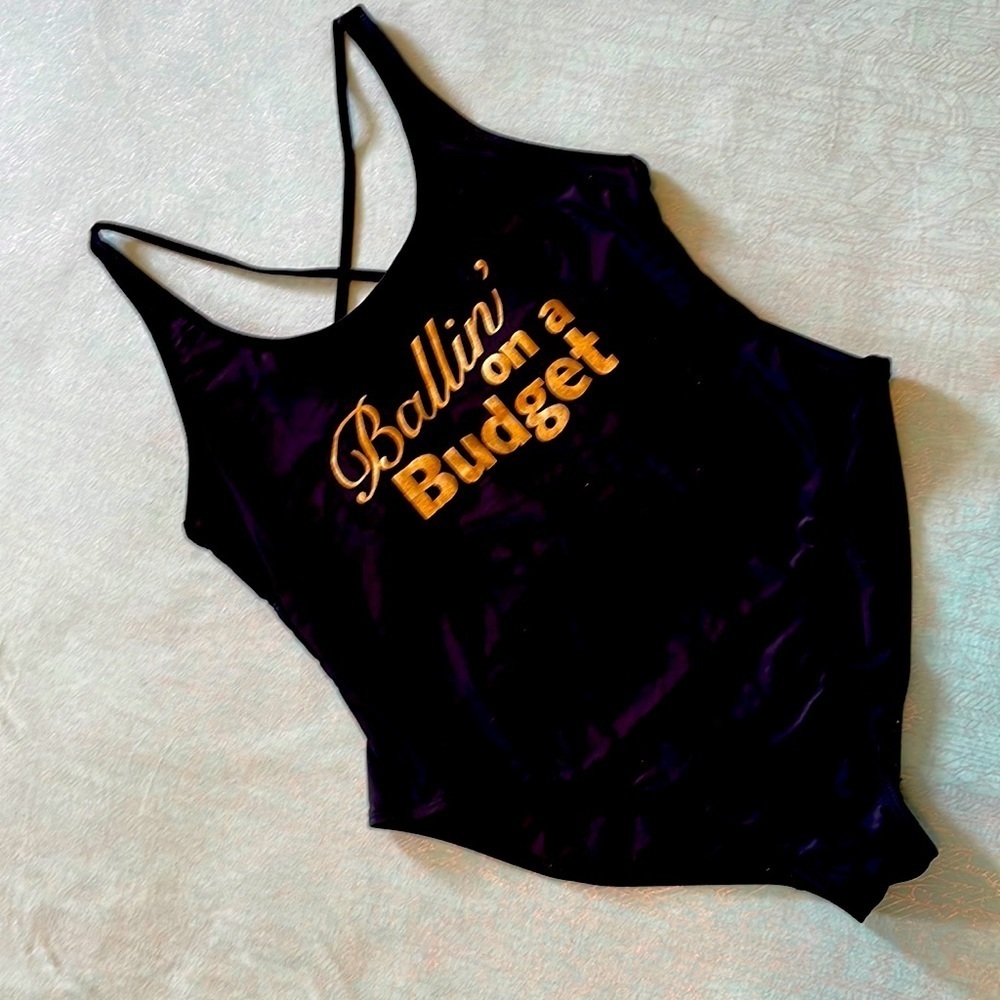 NO Boundaries one-piece Rich Black Swimsuit sz XL 15-17 “Ballin’ on a Budget”